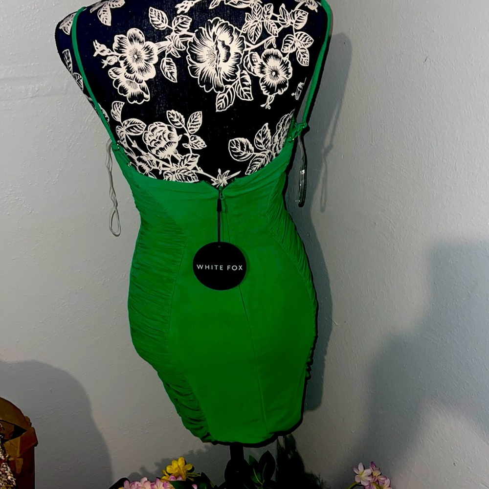 95% Polyester 5% Spandex Midnight Adventures Mini Dress Green
